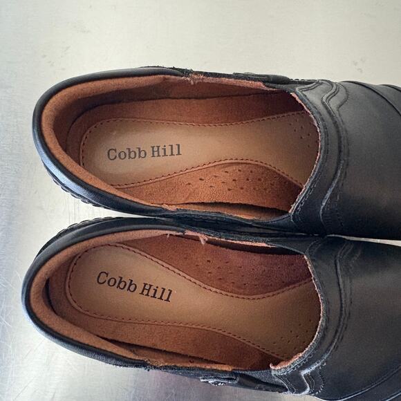 COBB HILL by New Balance Women's 6.5 Laurel Slip Ons Black Leather Heel NWOB - Picture 5 of 11